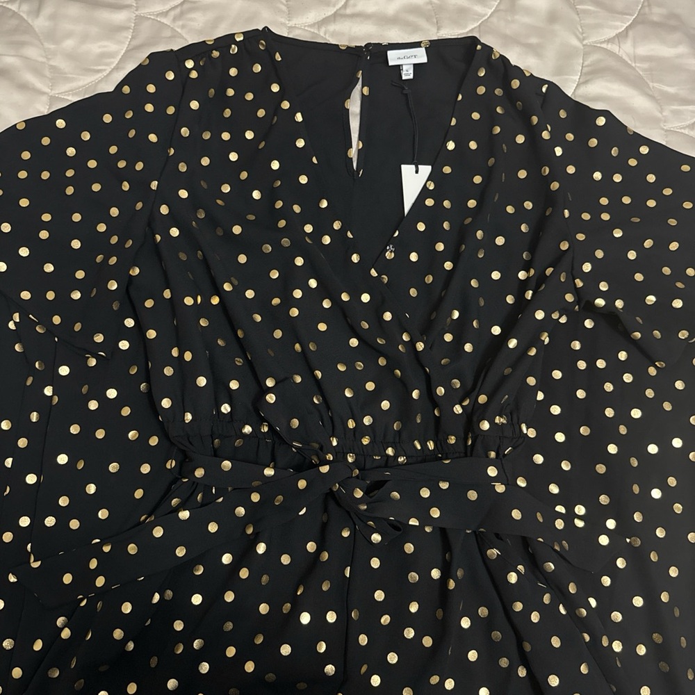 Black and Gold Polka Dot Jumpsuit